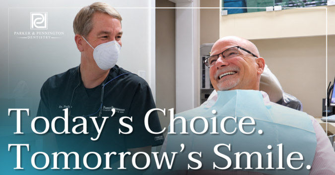 Today’s Choice. Tomorrow’s Smile. doctor and patient smiling