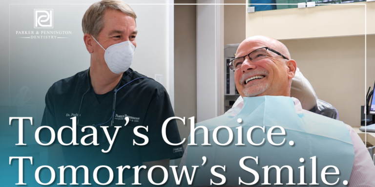 Today’s Choice. Tomorrow’s Smile. doctor and patient smiling